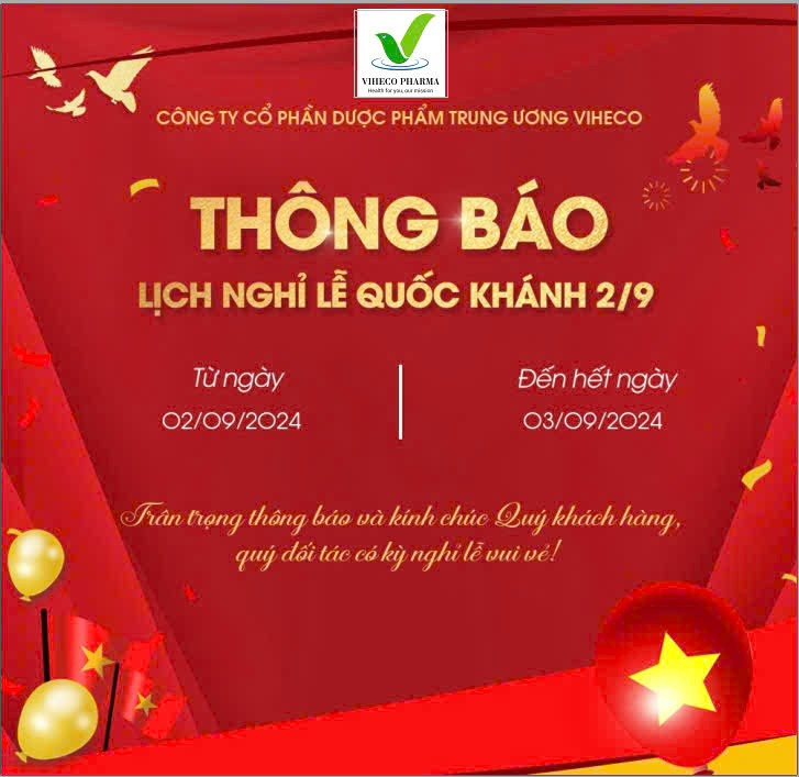 THÔNG BÁO LỊCH NGHỈ LỄ QUỐC KHÁNH 2/9